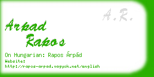 arpad rapos business card