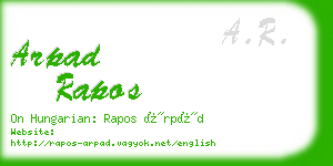 arpad rapos business card